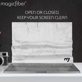 img 1 attached to 🖥️ Microfiber Sleeve Case (Pack of 2) for 13-13.3 Inch MacBook Pro, Air - Light Protection and Screen Cleaning for Slim 13-Inch Laptop - Ultra Soft Premium Microfiber in Black, White Marble