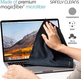 img 2 attached to 🖥️ Microfiber Sleeve Case (Pack of 2) for 13-13.3 Inch MacBook Pro, Air - Light Protection and Screen Cleaning for Slim 13-Inch Laptop - Ultra Soft Premium Microfiber in Black, White Marble