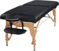 🏋️ heaven massage extra wide 3-inch portable folding massage table comfort series with carry case and strap – black logo