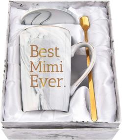 img 4 attached to 👵 Top Mimi Ever Coffee Mug - Ideal Mimi Gifts for Grandma | Mother's Day & Birthday Gifts from Grandchildren | Grandson Grandma Cup 14 Oz in Gray with Gift Box