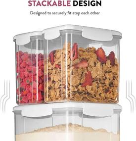 img 2 attached to 6-Piece BPA-Free Airtight Food Storage Containers Set - Perfect for Flour, Cereal, Sugar, Coffee, Rice, Nuts, Snacks, and More - Kitchen Pantry Plastic Containers