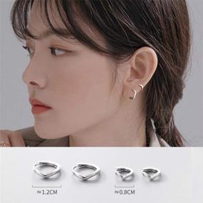 img 3 attached to 💎 Sterling Silver Minimalist Cartilage Earrings: Hypoallergenic Girls' Jewelry