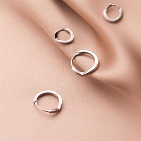 img 1 attached to 💎 Sterling Silver Minimalist Cartilage Earrings: Hypoallergenic Girls' Jewelry