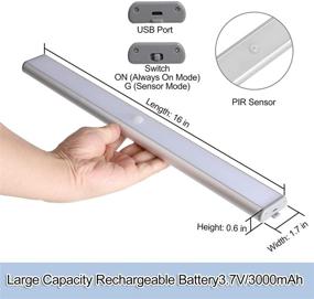 img 2 attached to 💡 USB Rechargeable LED Closet Light with 78 LEDs - Motion Sensor Activated Night Light for Cabinets, Closets, and Wardrobes - Magnetic Strip Included - 1 Pack