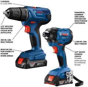 img 3 attached to Bosch GXL18V 26B22 Compact Driver Kit with 2 Power Tools