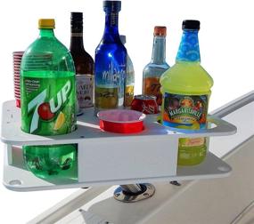 img 4 attached to Docktail Boat Bar & Ultimate Marine Cup Holder - Includes Rod Holder 🚤 Mount - Fits 20 and 30 Oz Tumblers, 12 oz Cans and Bottles - Starboard