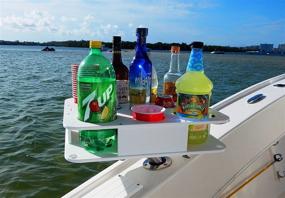 img 3 attached to Docktail Boat Bar & Ultimate Marine Cup Holder - Includes Rod Holder 🚤 Mount - Fits 20 and 30 Oz Tumblers, 12 oz Cans and Bottles - Starboard