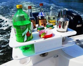 img 2 attached to Docktail Boat Bar & Ultimate Marine Cup Holder - Includes Rod Holder 🚤 Mount - Fits 20 and 30 Oz Tumblers, 12 oz Cans and Bottles - Starboard