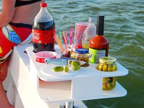 img 1 attached to Docktail Boat Bar & Ultimate Marine Cup Holder - Includes Rod Holder 🚤 Mount - Fits 20 and 30 Oz Tumblers, 12 oz Cans and Bottles - Starboard