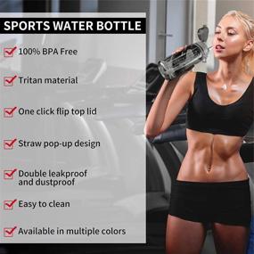 img 2 attached to YIREN 64oz Half Gallon Sports Water Bottle with Straw, Time Marker, and Leak Proof Design - BPA Free, Large Capacity Fitness Water Jug
