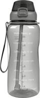 yiren 64oz half gallon sports water bottle with straw, time marker, and leak proof design - bpa free, large capacity fitness water jug logo