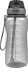 img 4 attached to YIREN 64oz Half Gallon Sports Water Bottle with Straw, Time Marker, and Leak Proof Design - BPA Free, Large Capacity Fitness Water Jug