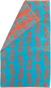 img 4 attached to 🏖️ Frutta Collection: 100% Cotton Jacquard Oversized Beach Towel (Teal / Coral) - Soft, Absorbent, Quick-Dry (40" x 71")