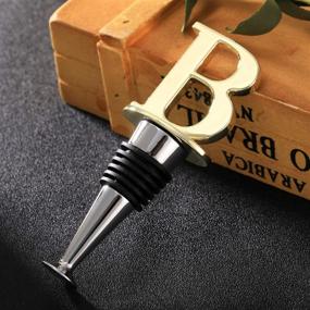 img 2 attached to Gold Finish Wine and Beverage Bottle Stopper: Reusable, DIY Funny Gift with Gold Letter B for Housewarming, Holiday Party, Wedding, Birthday