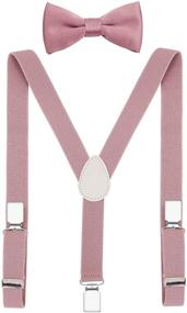 img 4 attached to 👔 Elevate Your Style with PZLE Men's Boys' Adjustable Elastic Bow Tie and Suspenders Set