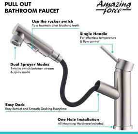 img 1 attached to 🚽 Unveiling the Unbeatable AMZING FORCE Brushed Bathroom Faucet: Revolutionizing Janitorial & Sanitation Supplies!