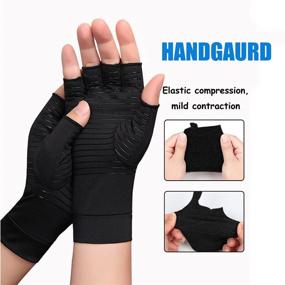 img 2 attached to 🧤 Copper Arthritis Gloves: Compression and Pain Relief for Carpal Tunnel, Tendonitis, Muscle Stiffness, Gamer Gloves, and Wrist Support