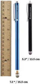 img 3 attached to 🖊️ The Friendly Swede Extra Long Replaceable Fiber Tip Stylus Kit: 3-Pack XXL Micro-Knit Capacitive Pens with Lanyards & Spare Tips (Silver, Black, Blue)