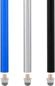 img 2 attached to 🖊️ The Friendly Swede Extra Long Replaceable Fiber Tip Stylus Kit: 3-Pack XXL Micro-Knit Capacitive Pens with Lanyards & Spare Tips (Silver, Black, Blue)