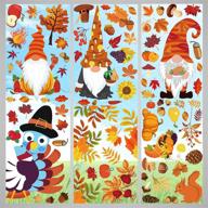 🍂 vibrant 122pcs thanksgiving window clings: fall leaves & double sided stickers for glass windows - perfect decorations for home, school, office, and party ambience logo