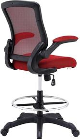 img 1 attached to 💺 Stylish and Functional: Modway MO-EEI-1423-RED Red Flip-Up Arm Drafting Chair for Reception Desks