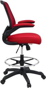 img 2 attached to 💺 Stylish and Functional: Modway MO-EEI-1423-RED Red Flip-Up Arm Drafting Chair for Reception Desks