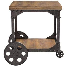 img 3 attached to Rustic Brown End Table with Casters by Coaster Home Furnishings