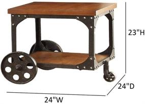 img 1 attached to Rustic Brown End Table with Casters by Coaster Home Furnishings