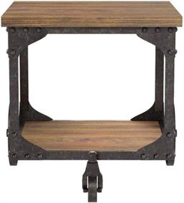 img 2 attached to Rustic Brown End Table with Casters by Coaster Home Furnishings