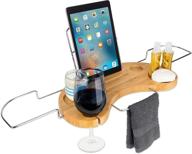 🛀 luxury bamboo bathtub caddy tray: expandable tub organizer with detachable tablet backrest, wine glass holder, smartphone holder - portable spa comfort for olivia & aiden logo