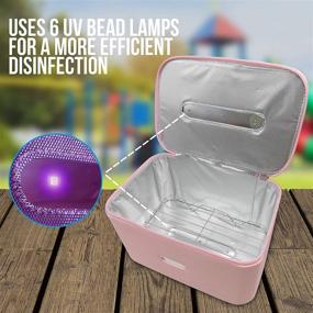 img 2 attached to 👜 JJ CARE Pink UV Light Sanitizer Bag - UV Sterilizer Bag with 6 Bead Lights, UV Phone Sanitizer Bag, Multipurpose Bag for Baby Items, Remote & More!