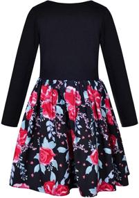 img 3 attached to 👗 Adorable Bonny Billy Girl's Long Sleeve Solid Top and Red Floral Skirt Dress: Charming Attire for a Fashion-Forward Look