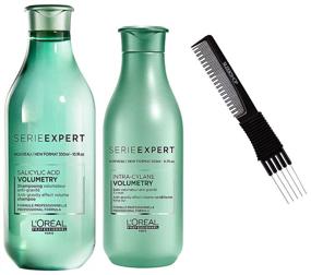 img 1 attached to 💇 Revitalize and uplift your hair with Expert I'oreaI SERIE EXPERT Salicylic Acid VOLUMETRY Anti-Gravity Volume Hair Shampoo & Intra-Cylane Conditioner DUO SET (w Sleek Teasing Comb) (VOLUMETRY VOLUME - 10.1 oz + 6.7 oz)