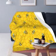 cute bee yellow soft throw blanket: 40x50 inch flannel fleece for couch, bed, sofa - perfect for kids & adults, travelling, camping logo