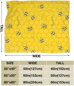 img 2 attached to Cute Bee Yellow Soft Throw Blanket: 40x50 inch Flannel Fleece for Couch, Bed, Sofa - Perfect for Kids & Adults, Travelling, Camping