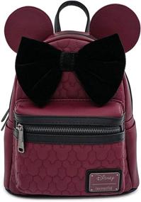img 3 attached to Loungefly Minnie Maroon Quilted Backpack