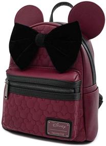 img 2 attached to Loungefly Minnie Maroon Quilted Backpack
