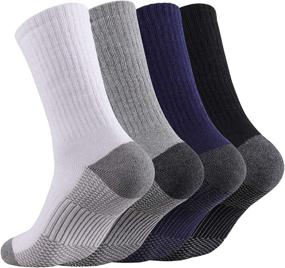 img 2 attached to Heatuff 12 Pairs Men's Cotton Performance Athletic Crew Socks with Extra Heavy Cushioning...