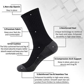 img 3 attached to Heatuff 12 Pairs Men's Cotton Performance Athletic Crew Socks with Extra Heavy Cushioning...