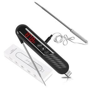 img 4 attached to 🔥 Dual Probe Digital Meat Thermometer - Backlit, Calibrated, Magnetic Instant Read Food Thermometer for Grilling, Deep Frying, Oven, BBQ, Candy, Outdoor Cooking - Ideal for Beef