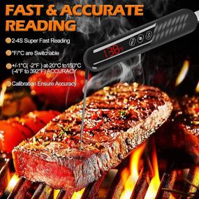 img 2 attached to 🔥 Dual Probe Digital Meat Thermometer - Backlit, Calibrated, Magnetic Instant Read Food Thermometer for Grilling, Deep Frying, Oven, BBQ, Candy, Outdoor Cooking - Ideal for Beef