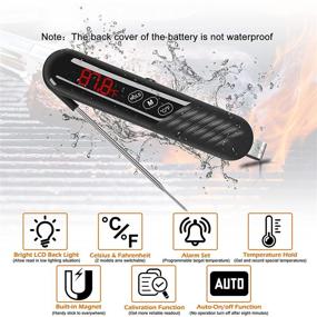 img 3 attached to 🔥 Dual Probe Digital Meat Thermometer - Backlit, Calibrated, Magnetic Instant Read Food Thermometer for Grilling, Deep Frying, Oven, BBQ, Candy, Outdoor Cooking - Ideal for Beef