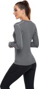 img 2 attached to 🏃 WANAYOU Women's Dry Fit Long Sleeve Compression Shirt for Running, Athletic Workout Tops