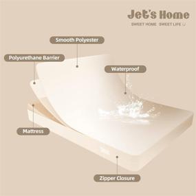 img 2 attached to 🛏️ Jet's Home Queen Mattress Encasement: Premium Waterproof Protector with Zipper Closure- 6 Side Protection for 9''-15'' Depth