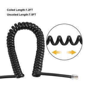img 2 attached to 📞 Premium Telephone Cord Detangler and Handset Cord Set – 7.5Ft Uncoiled (1.2Ft Coiled), 360 Degree Rotating/Anti-Tangle Landline Cable – Bundle of 1 Pack Detangler and 1 Pack Handset Cord