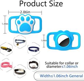 img 1 attached to Wustentre Protective Case for Apple AirTags - Compatible with Dog Cat Collar Pet Loop Holder, AirTag Holder Accessories with Screen Protectors - Blue Silicone Cover for Pet Collar