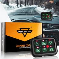 🚗 auxbeam 6 gang switch panel with dimmable led switches, universal circuit control relay system box for car pickup truck boat utv suv (green) logo