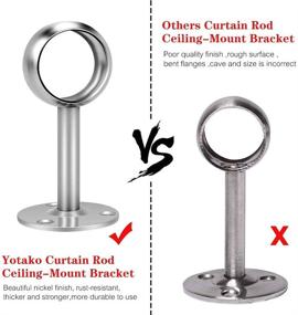 img 2 attached to Yotako Curtain Rod Ceiling Mount Bracket, Stainless Steel Wardrobe Pole Holder, Closet Pole End 🔩 Supports Socket, 2PCS 25mm/1'' and 2PCS 32mm/1.25'' Closet Lever Support with Anchor Screw Kit (4 PCS)