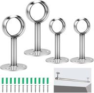 yotako curtain rod ceiling mount bracket, stainless steel wardrobe pole holder, closet pole end 🔩 supports socket, 2pcs 25mm/1'' and 2pcs 32mm/1.25'' closet lever support with anchor screw kit (4 pcs) logo