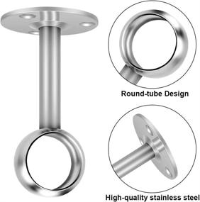 img 1 attached to Yotako Curtain Rod Ceiling Mount Bracket, Stainless Steel Wardrobe Pole Holder, Closet Pole End 🔩 Supports Socket, 2PCS 25mm/1'' and 2PCS 32mm/1.25'' Closet Lever Support with Anchor Screw Kit (4 PCS)